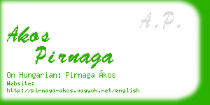 akos pirnaga business card