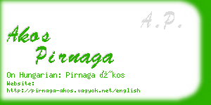 akos pirnaga business card